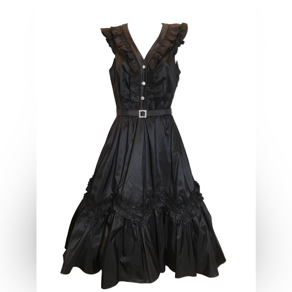 * SILK FORMAL COCKTAIL DRESS, DONNA RICCO, SZ 4, BLACK